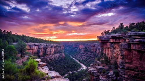 beautiful twilight sky above a canyon generative ai