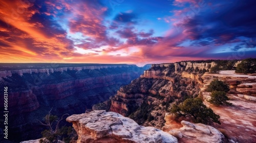 beautiful twilight sky above a canyon generative ai