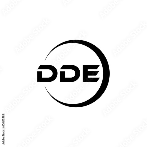 DDE letter logo design with white background in illustrator, cube logo, vector logo, modern alphabet font overlap style. calligraphy designs for logo, Poster, Invitation, etc.