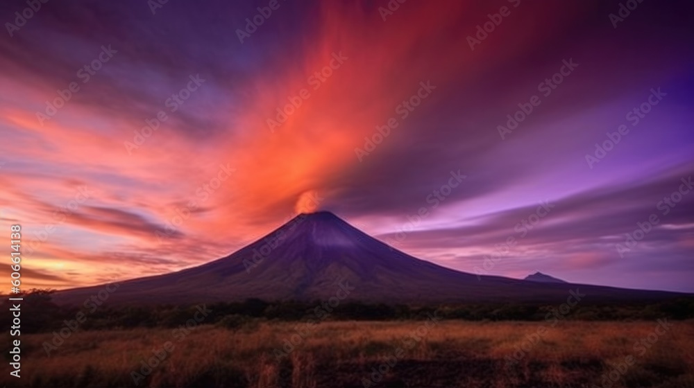 beautiful twilight sky above a volcano generative ai beautiful twilight sky above a volcano generative ai