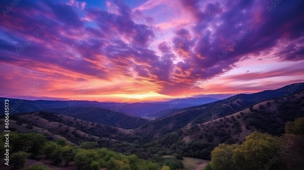 beautiful twilight sky in a valley, generative ai beautiful twilight sky in a valley, generative ai