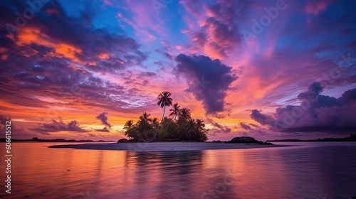 beautiful twilight sky over an island generative ai