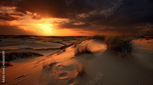 beautiful twilight sky over sand dunes generative ai