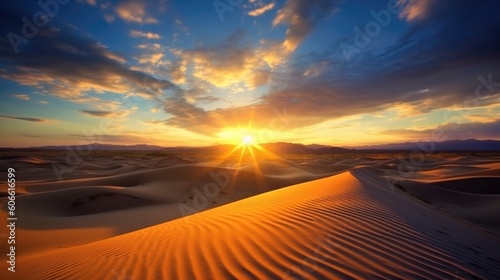 beautiful twilight sky over sand dunes generative ai