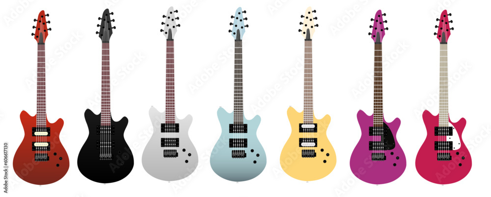 Fototapeta premium American Classic Guitars Models - Ai Illustrator