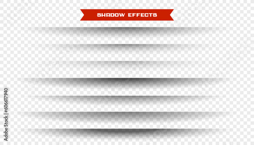set of wide linear shadow on transparent background design