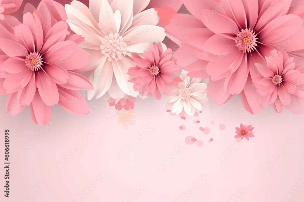 Watercolor pink floral background.
