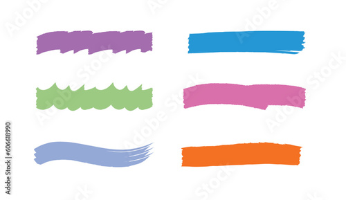 ペンで描いたアンダーラインブラシセット	
