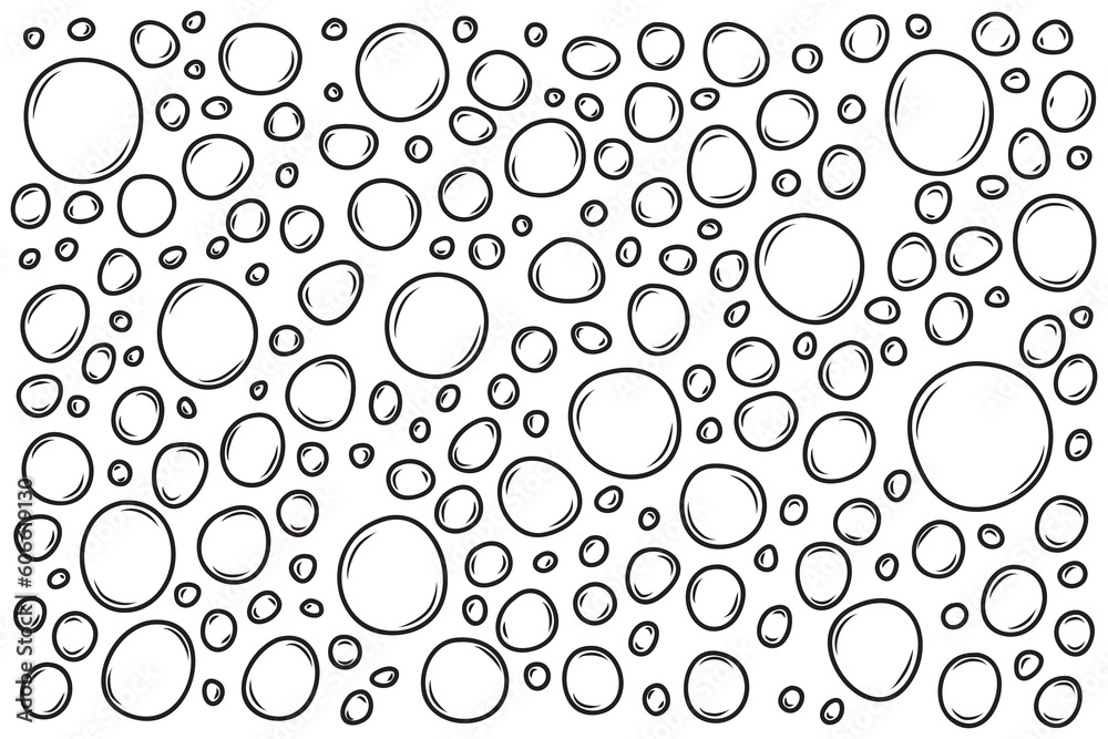 Vector isolated doodle soap bubble cartoon, hand drawn style