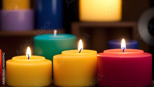 An Image Of A Delightfully Whimsical Display Of Brightly Colored Candles AI Generative