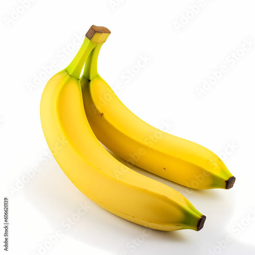 Two Fresh Banana Isolated White Illustration