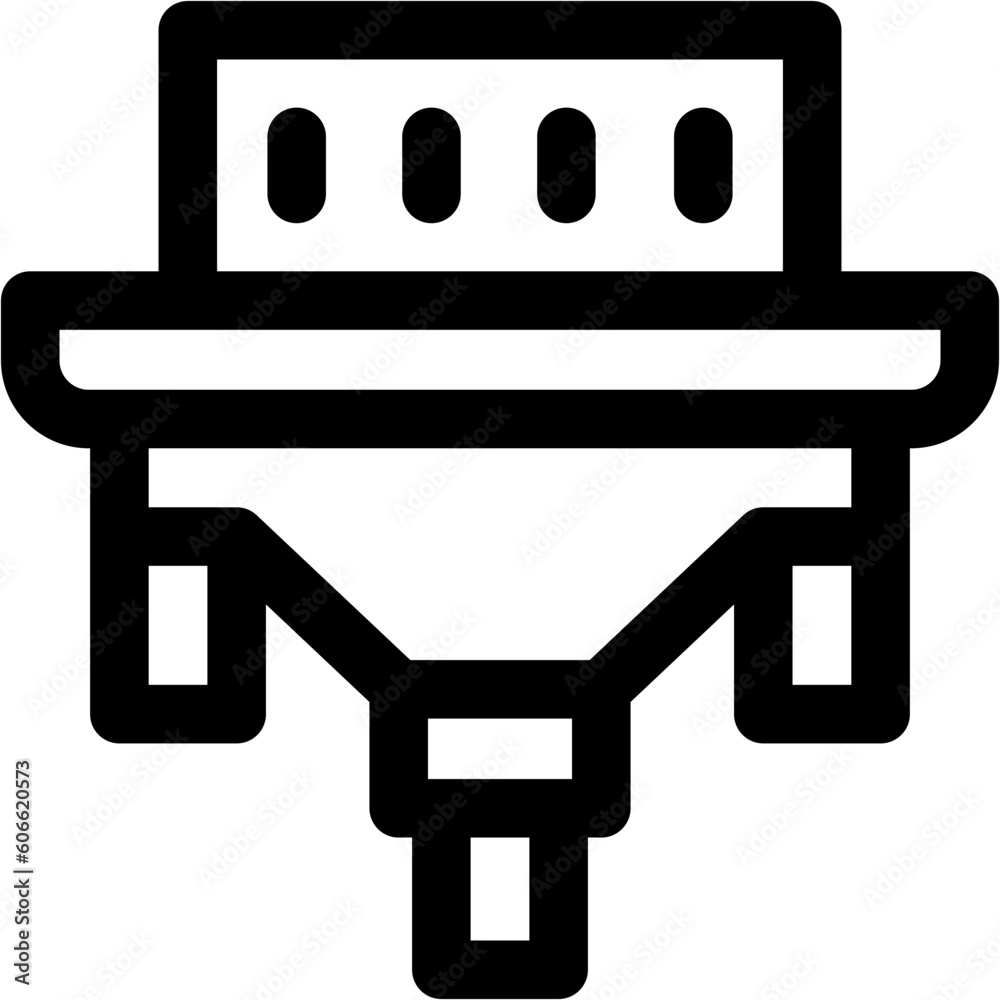 vga cable icon with black color vga cable icon with black color