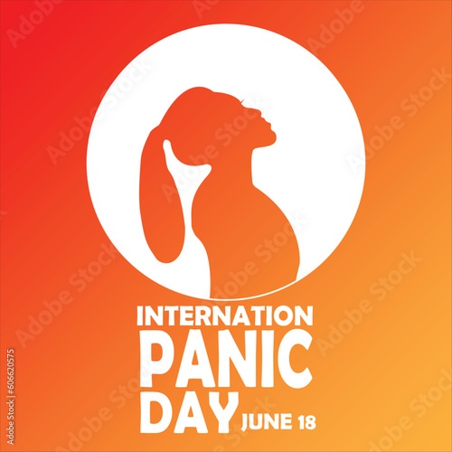 International Panic Day. June 18. Holiday concept. Template for background, banner, card, poster with text inscription. Vector illustration