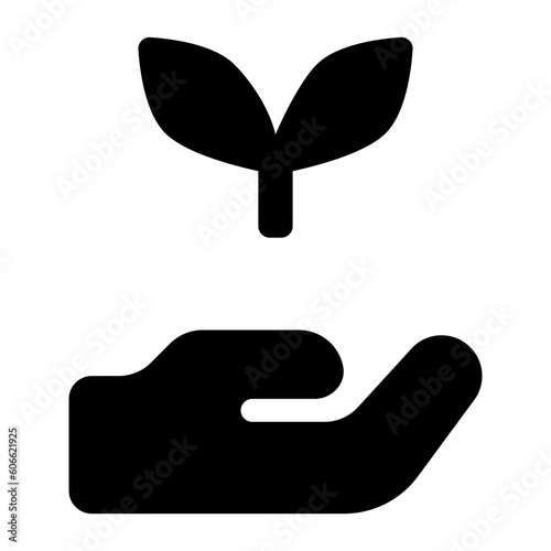 Hand Ask Leaf Icon