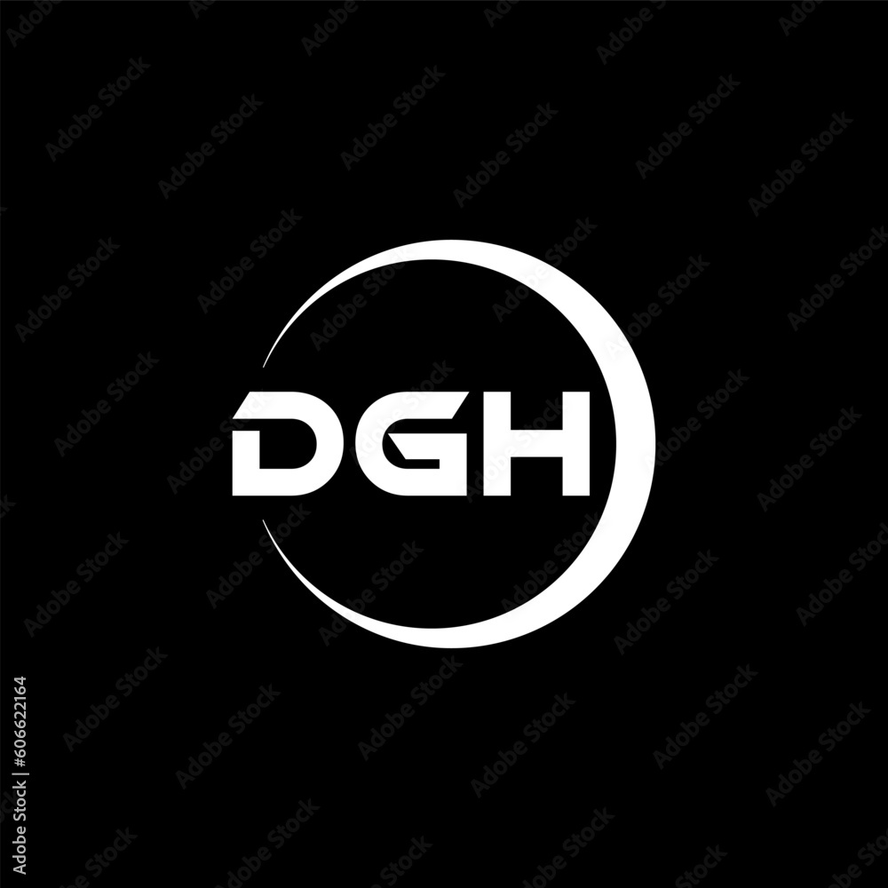 DGH letter logo design with black background in illustrator, cube logo, vector logo, modern alphabet font overlap style. calligraphy designs for logo, Poster, Invitation, etc. DGH letter logo design with black background in illustrator, cube logo, vector logo, modern alphabet font overlap style. calligraphy designs for logo, Poster, Invitation, etc.