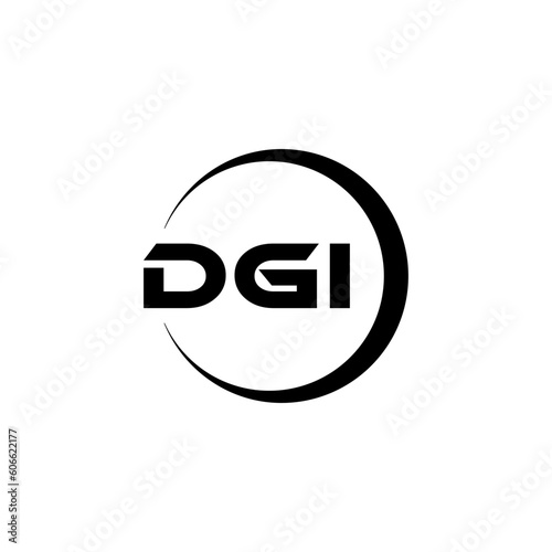 DGI letter logo design with white background in illustrator, cube logo, vector logo, modern alphabet font overlap style. calligraphy designs for logo, Poster, Invitation, etc.