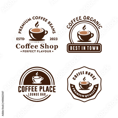 Vintage coffee logo design collcetion template
