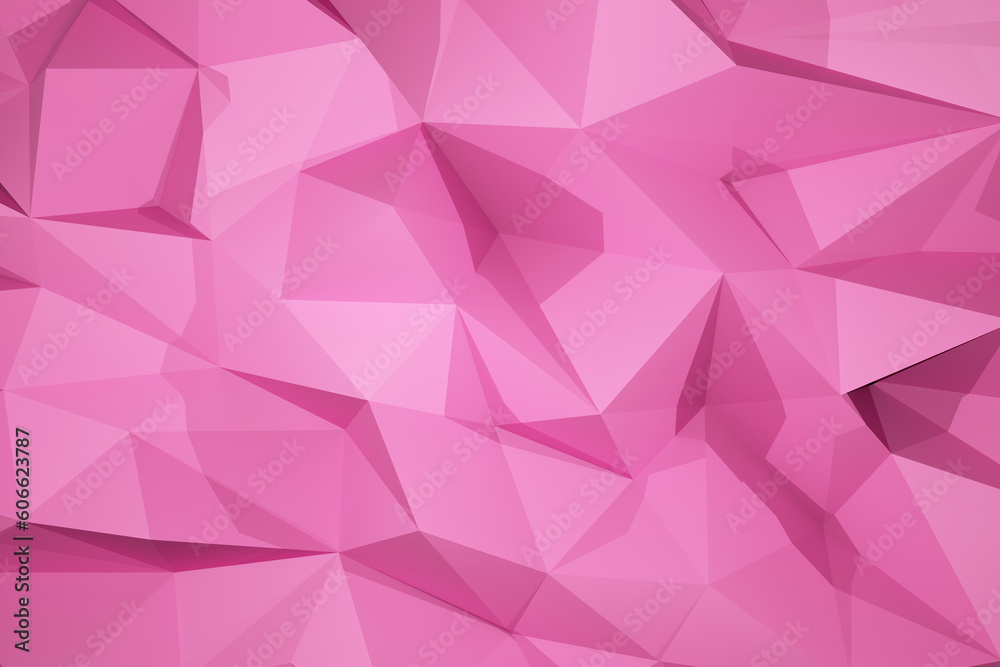 Pink low poly background 3d render color Pink low poly background 3d render color