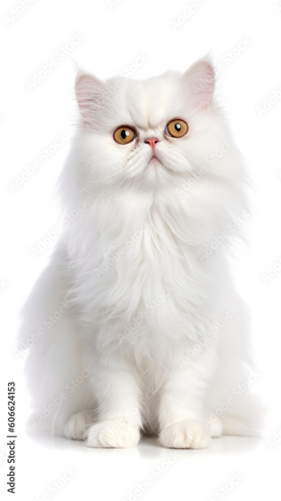 Persian cat with yellow eyes posing generative ai