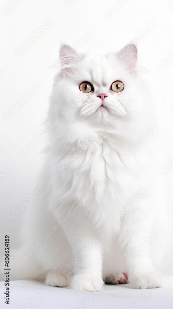 Persian cat with yellow eyes posing generative ai