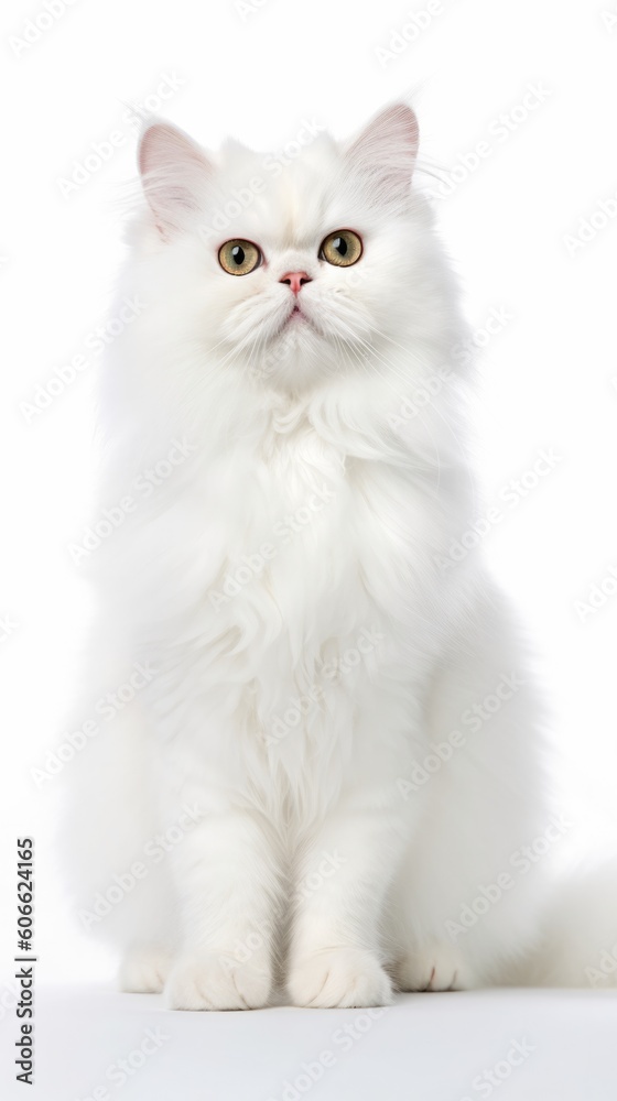 Persian cat with yellow eyes posing generative ai