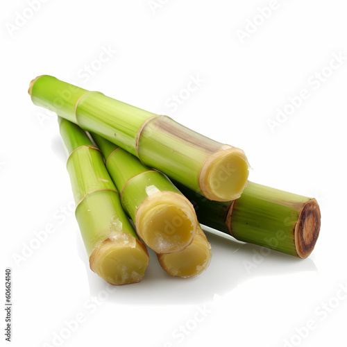 Fresh Sugarcane On White Background Illustration