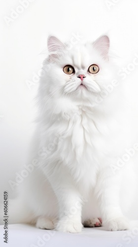 Persian cat with yellow eyes posing generative ai