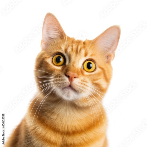 an orange cat with yellow eyes staring at the camera generative ai