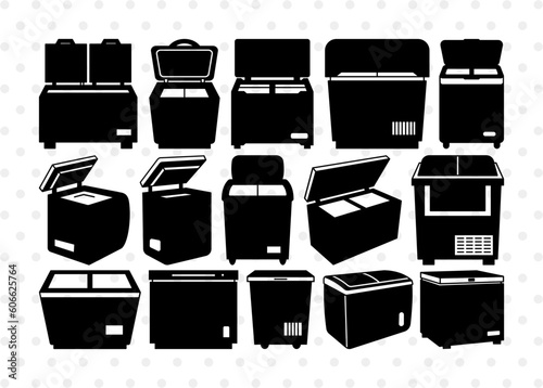 Refrigerator SVG, Fridge Silhouette, Deep Fridge Svg, Freezer Svg, Refrigerator Bundle, SB00788
