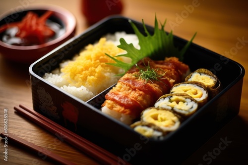 Tamagoyaki Japanese Rolled Omelette in bento Cinematic Editorial Food Photography