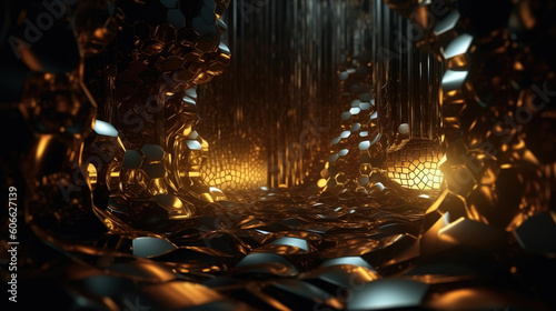 Gold abstract background,created with generative ai tecnology.