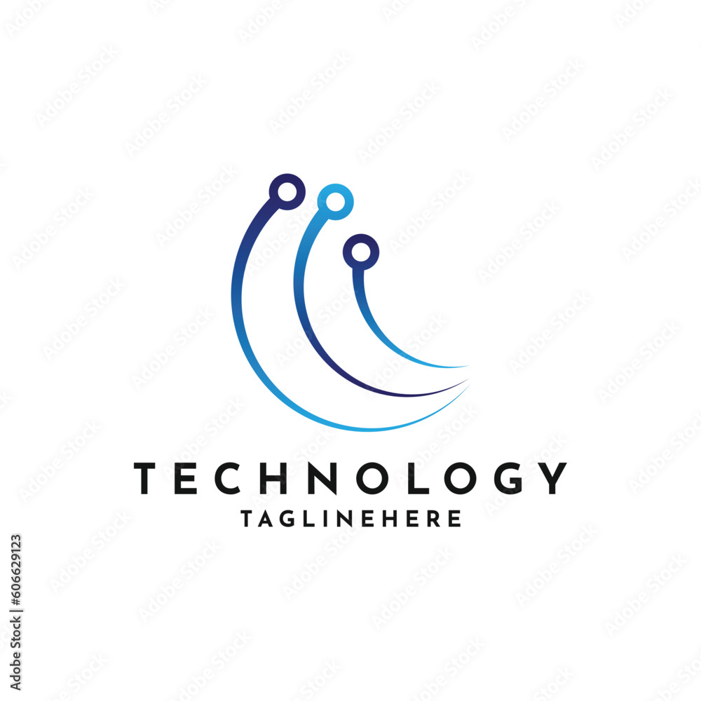 Obraz na plátně Modern abstract technology logo design idea