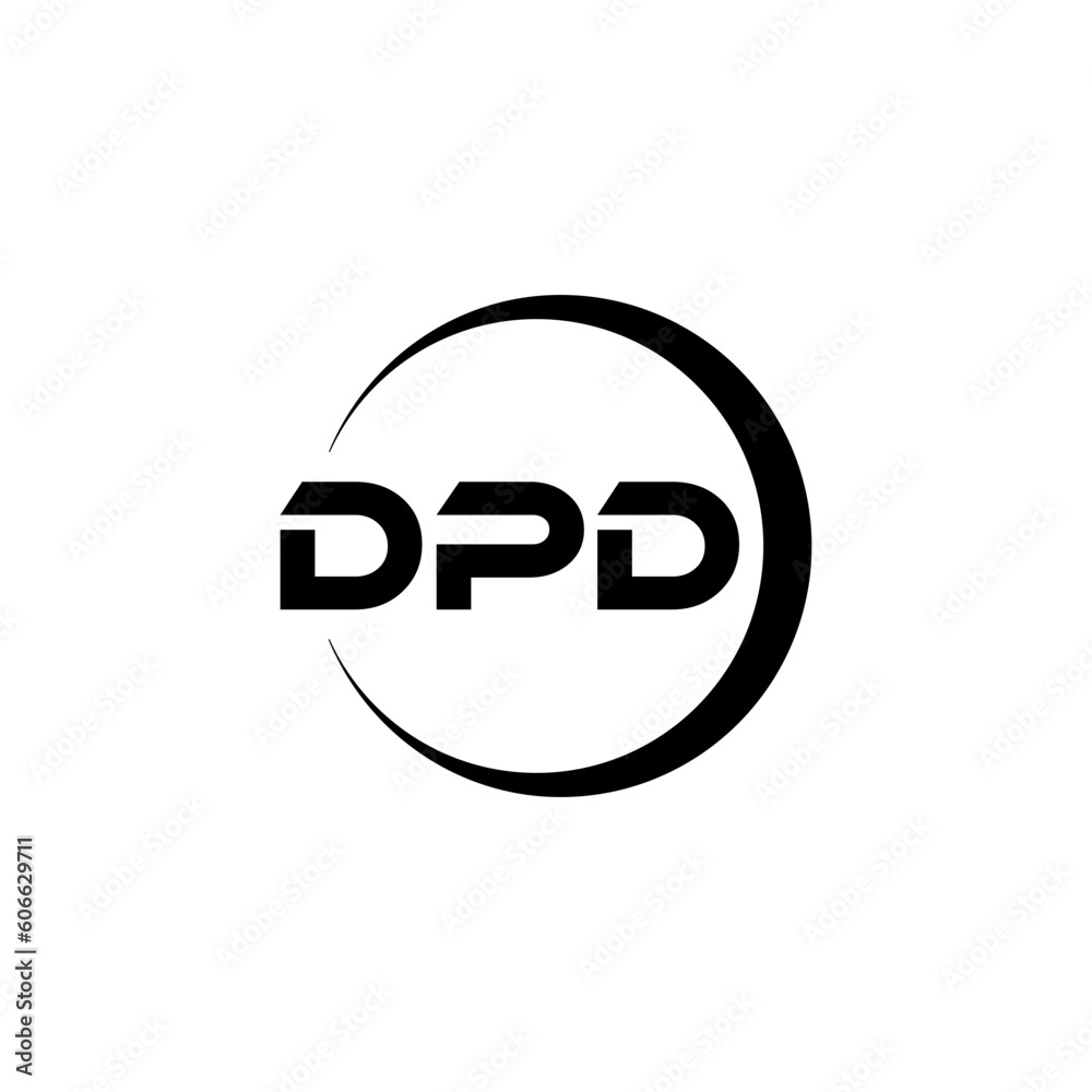 DPD letter logo design with white background in illustrator, cube logo ...