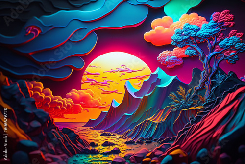 Colored background of a landscape in high resolution