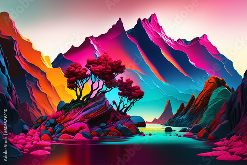 Colored background of a landscape in high resolution