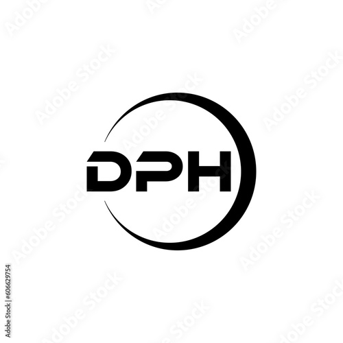 DPH letter logo design with white background in illustrator, cube logo, vector logo, modern alphabet font overlap style. calligraphy designs for logo, Poster, Invitation, etc.