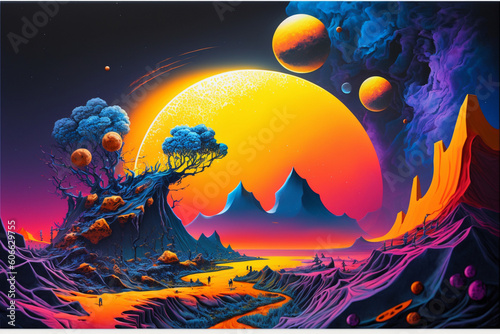 Colored background of a landscape in high resolution