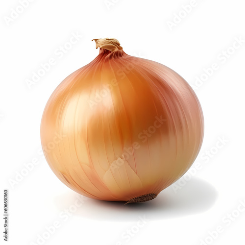 Single Onion On A White Background. Generative AI 