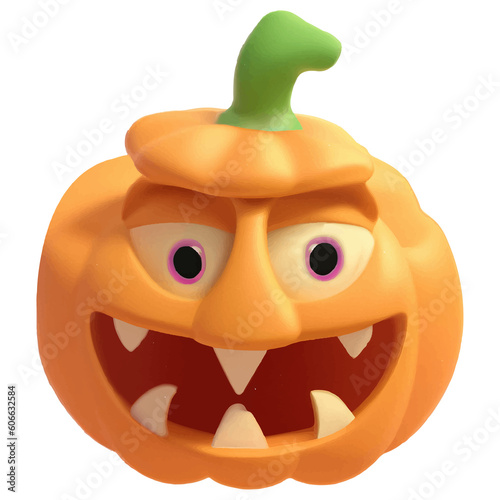 angry scary Halloween pumpkin transparent background