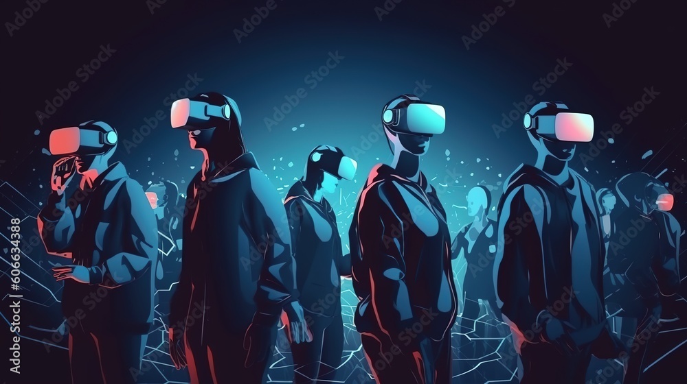 people wear VR high tech smart future artificial intelligence people wear VR high tech smart future artificial intelligence
