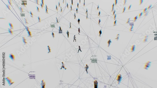 The system's algorithms analyse the movement of people walking down the street on their own business.