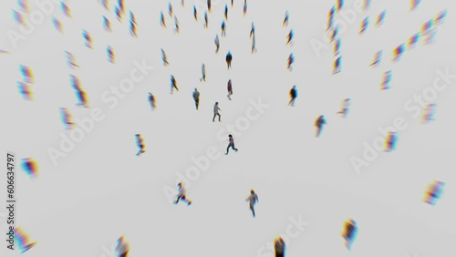 Visualisation of human concentration. The further people are away from the centre of the frame, the more blurred their image is.