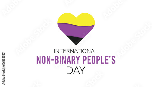 International non-binary people's day flag, celebrated on July 14 annually. banner design template Vector illustration background design.