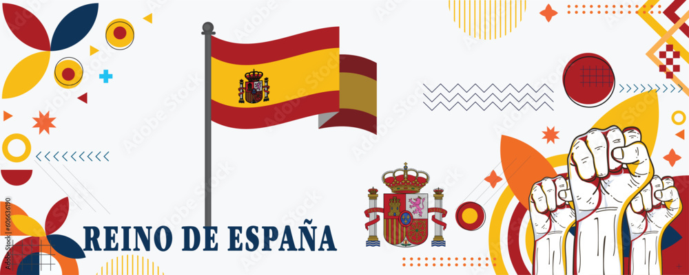 Spain national day banner design vector eps