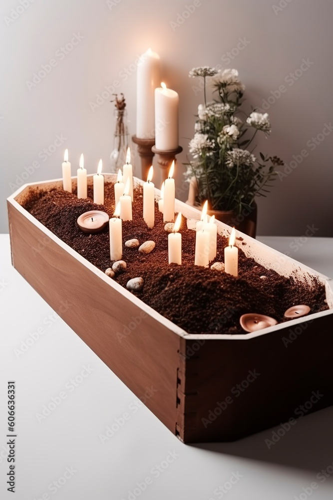 Set of realistic burning white candles on a black background. 3d ...
