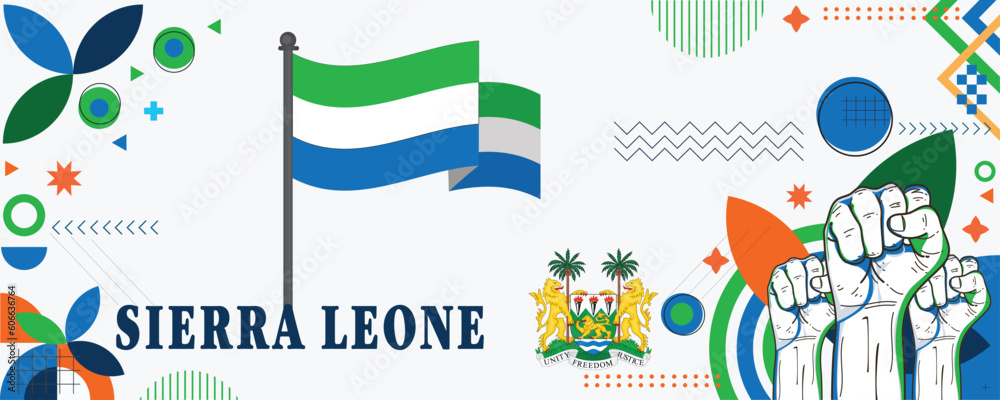 Sierra Leone national day banner design vector eps