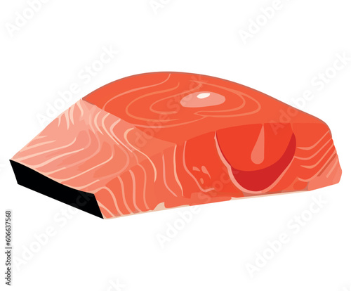salmon steak design illustration