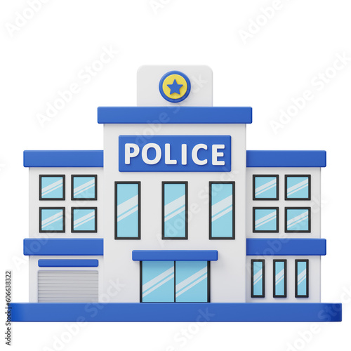 Police Office1 Public Building 3D Icon photo