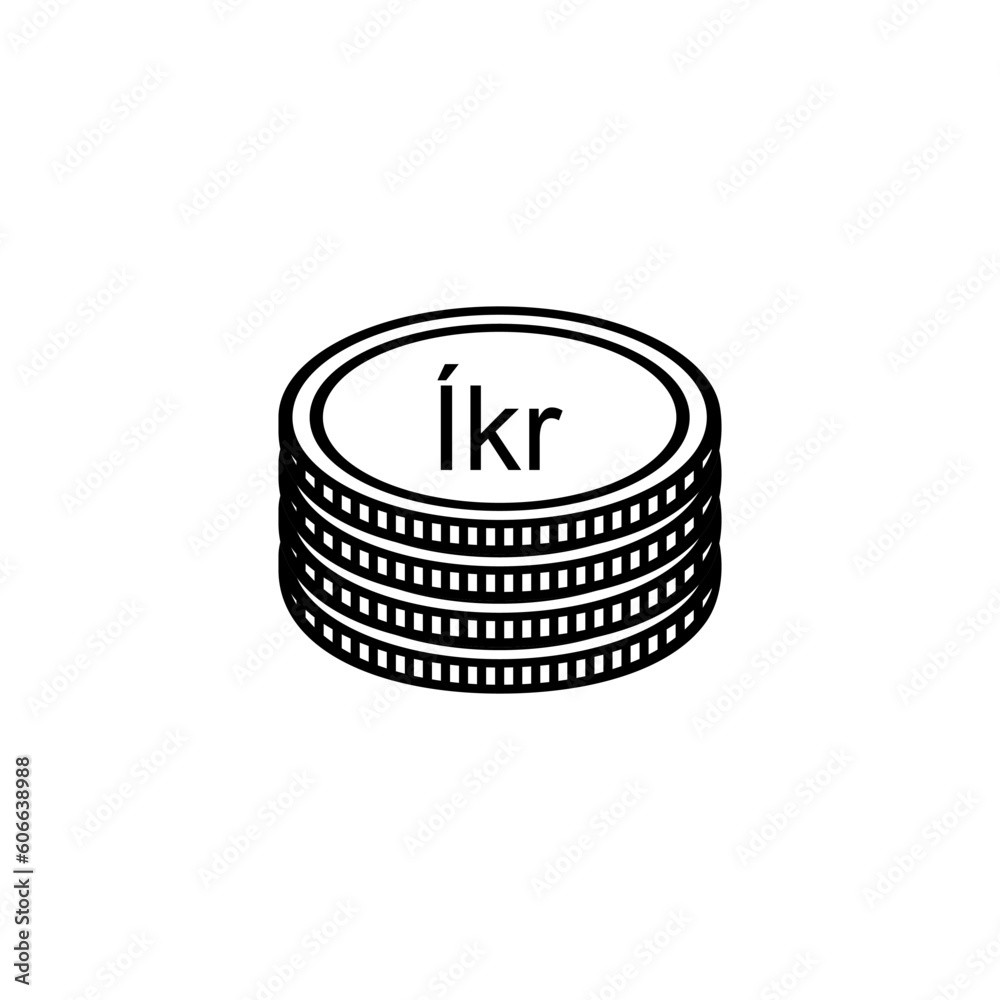 Iceland Currency symbol, Icelandic Króna Icon, ISK Sign. Vector Illustration Iceland Currency symbol, Icelandic Króna Icon, ISK Sign. Vector Illustration