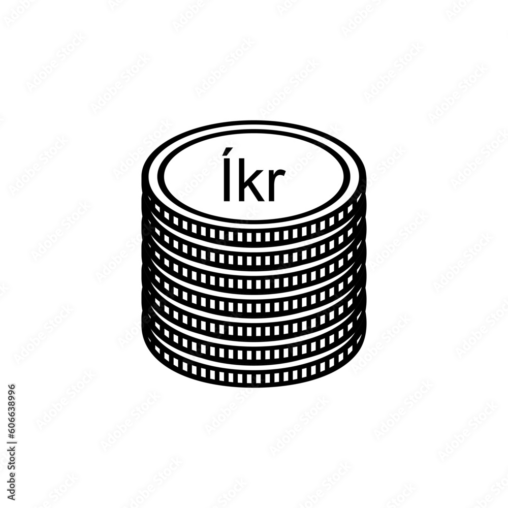 Iceland Currency symbol, Icelandic Króna Icon, ISK Sign. Vector Illustration Iceland Currency symbol, Icelandic Króna Icon, ISK Sign. Vector Illustration